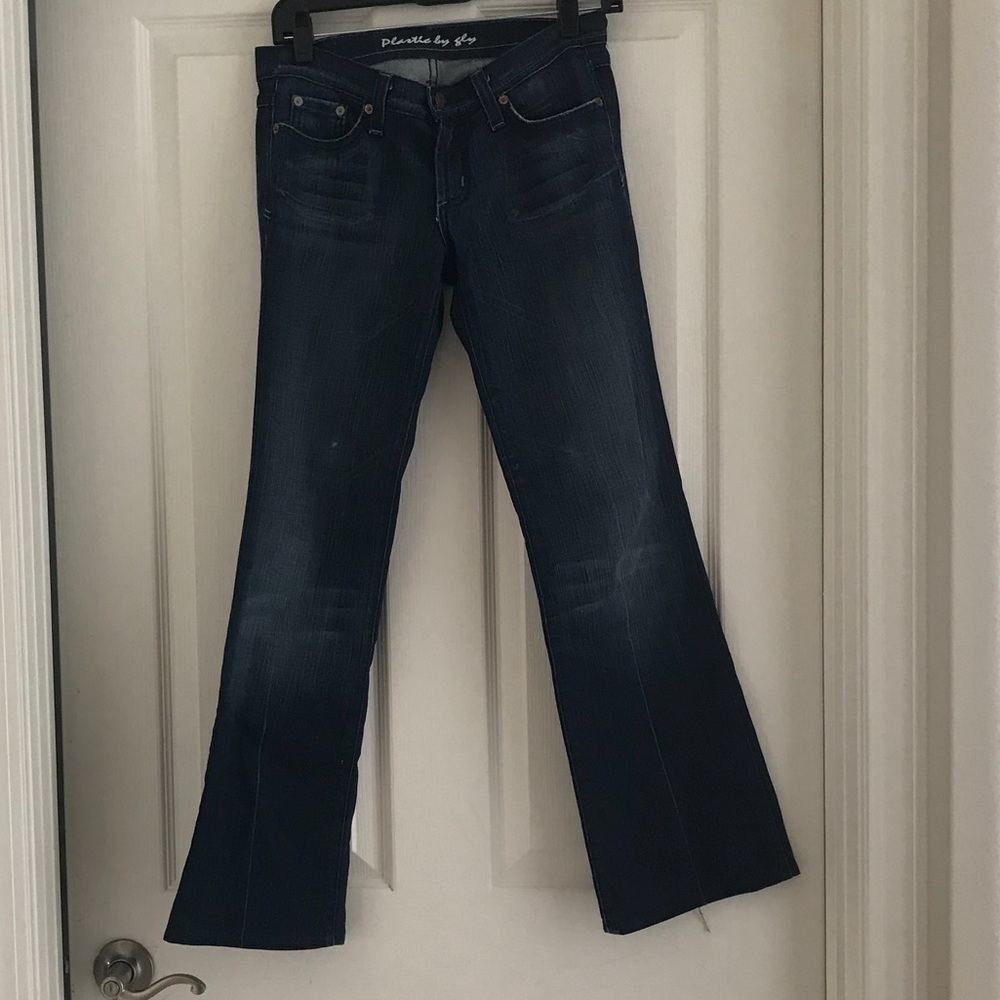 Plastic by Sly Bootcut Dark Rhinestone Jean Sz 5